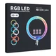 Кільцева лампа RGB Crystal 3D-45 Crystal 3D-45 45cm Remote діаметр 45см з трьома тримачами для смартфона Прозорий - зображення 2