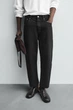 Джинси Zara Wide Tapered вільні укорочені чорний 9794/361/800 34 - зображення 5
