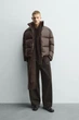 Куртка пуховик Zara коричневий 3286/318/700 L - изображение 1