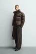 Куртка пуховик Zara коричневий 3286/318/700 L - изображение 4