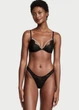 Комплект Victoria's Secret Very Sexy Unlined Lace Shine Strap (Бюстгальтер+трусики)Чорний 34C-M - зображення 1