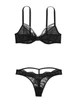 Комплект Victoria's Secret Very Sexy Unlined Lace Shine Strap (Бюстгальтер+трусики)Чорний 34C-M - зображення 3