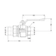 Кран кульовий-американка Icma №347 (посилений) 1 1/2" ВН, латунний, PN30, ручка-важіль, нікельований - изображение 2