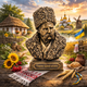 Статуэтка Тарас Шевченко бронзовая историческая - коллекционная скульптура, 20 см - изображение 1
