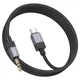 Аудіокабель AUX Hoco UPA32B Black Type-C на mini-Jack 3.5 мм у нейлоновому обплетенні 1 м Чорний - зображення 2