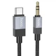 Аудіокабель AUX Hoco UPA32B Black Type-C на mini-Jack 3.5 мм у нейлоновому обплетенні 1 м Чорний - зображення 3