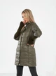 Женская демисезонная куртка удлиненная KHAN 02052 46 Хаки (KH - 02052/2 C ) - изображение 5