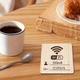 Деревянная плоская 2D табличка WiFi с полями для названия сети и пароля 10х10 см. Коричневый - изображение 4