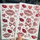 Самоклеючі 3D-стрази Губи Love для макіяжу обличчя та тіла 1 лист, Червоний - зображення 5