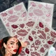 Самоклеючі 3D-стрази Губи Love для макіяжу обличчя та тіла 1 лист, Червоний - зображення 6