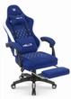 Геймерське крісло Hell's Chair HC-1015 Blue White тканина - изображение 4