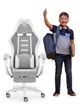 Геймерське крісло Hell's Chair HC-1039 2.0 Grey White дитяче тканина - изображение 1