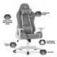Геймерське крісло Hell's Chair HC-2001 Grey White - зображення 7