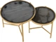 Набір столиків Halmar Fatima Чорний мармур / Золотий 2 шт (5905248129511) - зображення 3