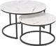 Набір столиків Halmar Java Білий мармур / Чорний 2 шт (5905248129580) - зображення 1