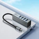 USB HUB (ЮСБ ХАБ) розгалужувач концентратор 4 USB-A 3.0 порти з кабелем 0.2 м Hoco HB1C USB-C to USB-A x4, 5Gbps Metal Grey - зображення 3