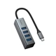 USB HUB (ЮСБ ХАБ) розгалужувач концентратор 4 USB-A 3.0 порти з кабелем 0.2 м Hoco HB1C USB-C to USB-A x4, 5Gbps Metal Grey - зображення 6