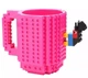 Оригінальна кружка-конструктор Build-On Brick Mug 350 мл для напоїв креативний подарунок Рожевий - зображення 7