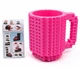 Оригінальна кружка-конструктор Build-On Brick Mug 350 мл для напоїв креативний подарунок Рожевий - зображення 9