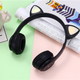 Беспроводные Bluetooth наушники с ушками кошки CATEAR ХY-P47 со светодиодной подсветкой, складные MicroSD Black - изображение 10
