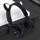 Беспроводные Bluetooth наушники с ушками кошки CATEAR ХY-P47 со светодиодной подсветкой, складные MicroSD Black - изображение 9