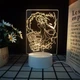 Ночник доска для заметок с LED подсветкой Smart 3D-Creative прямоугольная на подставке USB с маркером - изображение 5