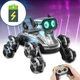 Робот собака на пульте управления Smart Robot Dog 26 см трюковая со звуковыми и световыми эффектами Серебристый - изображение 7