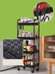 Полка этажерка на колесах 4 яруса для кухни или ванной HCX 104х30×41см Черная - изображение 6