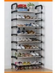 Полиця для взуття складна Shoe Rack 8 ярусів 150*26*58 см алюмінієві труби Чорно-сірий - зображення 2