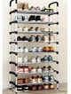 Полиця для взуття складна Shoe Rack 8 ярусів 150*26*58 см алюмінієві труби Чорно-сірий - зображення 4