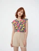 Футболка H&M M Черно-белый 31-0507_цветы - изображение 1
