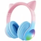 Бездротові навушники дитячі Bluetooth з мікрофоном Proove Kids LumiCat |BT6.0/AUX, 100H| Котячі вушка blue/pink - зображення 3