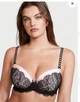 Бюстгальтер Victoria's Secret Dream Angels Lightly Lined Без Push-up Чорний з рожевим 34C - изображение 3