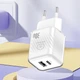 Мережевий зарядний пристрій WUW C228 GaN PD30W+QC3.0 (USB+Type-C) white - изображение 2