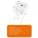 Мережевий зарядний пристрій WUW C228 GaN PD30W+QC3.0 (USB+Type-C) white - изображение 3