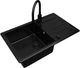 Кухонна мийка Kernau KGS Q 5077 1B1D Deep Black з краном KWT 40 Elastic Matt Black - зображення 1