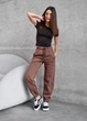 Жіночі спортивні штани Staff of brown fleece XS - изображение 1