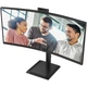 Монитор TFT 34" AOC CU34E4CW, WQHD, VA, 120Гц, изогн., 2xHDMI, DP, USB-C, RJ-45, USB-hub,cam,HAS, кол.,черный - изображение 3