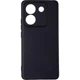 Чехол Silicone Case для телефона Poco M7 Pro 5G бампер с микрофиброй черный - изображение 1