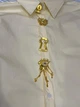 Рубашка женская широкая нарядная с брошками One Size 42-48 желтая - изображение 4