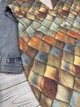 Кардиган женский трикотажный на пуговицах с джинсовыми рукавами One Size 42-48 разноцветный - изображение 3