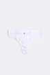 Трусы-стринги женские хлопковые в рубчик Giulia URBAN RIB 2115/60 S White, комфортные трусики из хлопка, белые стринги - изображение 2