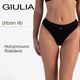 Трусы-стринги женские хлопковые в рубчик Giulia URBAN RIB 2115/60 S Black, комфортные трусики из хлопка, черные стринги - изображение 1