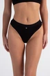 Трусы-стринги женские хлопковые в рубчик Giulia URBAN RIB 2115/60 S Black, комфортные трусики из хлопка, черные стринги - изображение 3
