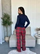 Жіночий комплект COSY Navera: штани + лонгслів, клітина червоно-синя M FN01/1HH - зображення 2