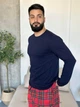 Комплект COSY Navera: брюки + лонгслив мужской, клетка красно-синяя XL FN01HH - изображение 4