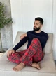 Комплект COSY Navera: брюки + лонгслив мужской, клетка красно-синяя XL FN01HH - изображение 6