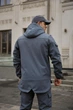 Мужская куртка Intruder Softshell удлиненная с защитой горла водоотталкивающая с капюшоном и с 4 карманами серая/3XL - изображение 2