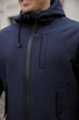Мужская куртка Intruder Softshell удлиненная с защитой горла водоотталкивающая с капюшоном и с 4 карманами синяя/3XL - изображение 2