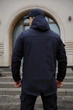 Мужская куртка Intruder Softshell удлиненная с защитой горла водоотталкивающая с капюшоном и с 4 карманами синяя/3XL - изображение 5